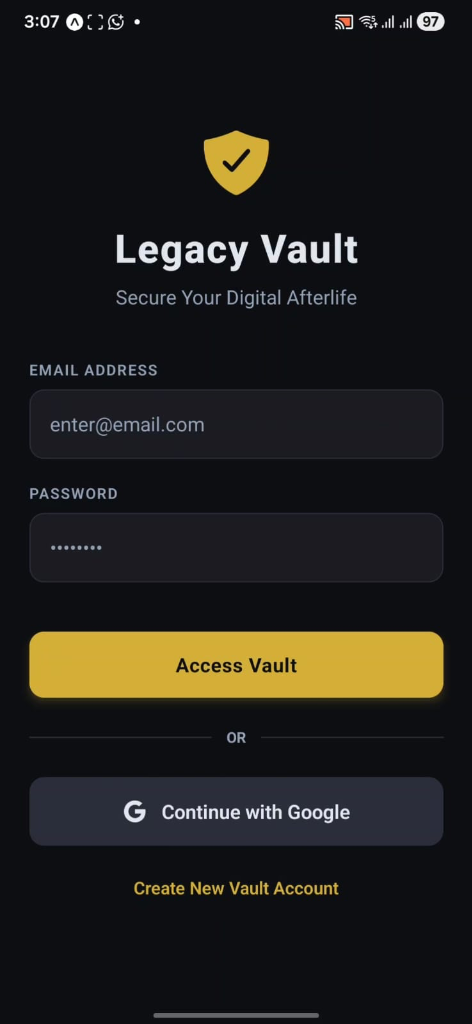 Legacy Vault Mobile App